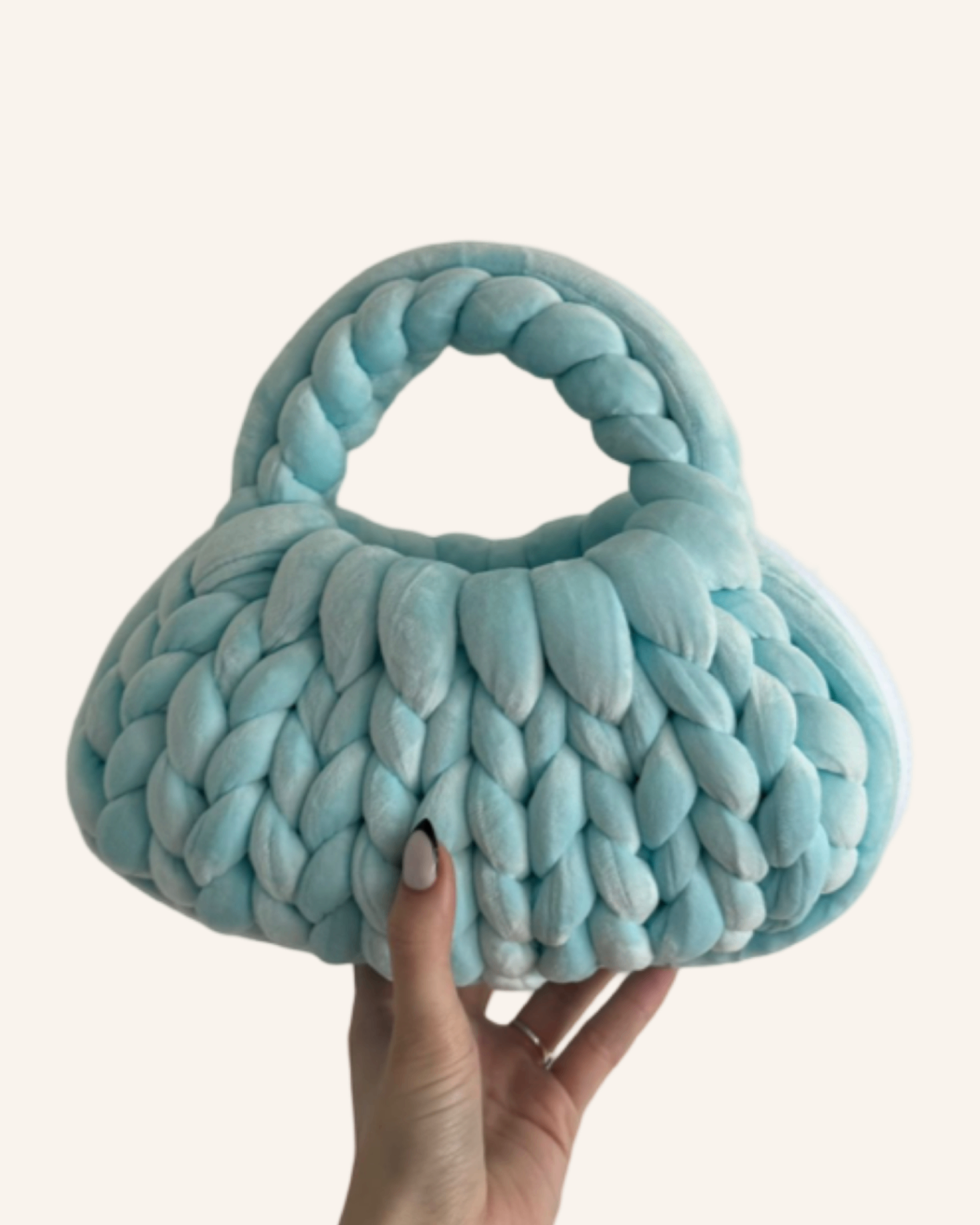 Chunky Knit Bag Hellblau S