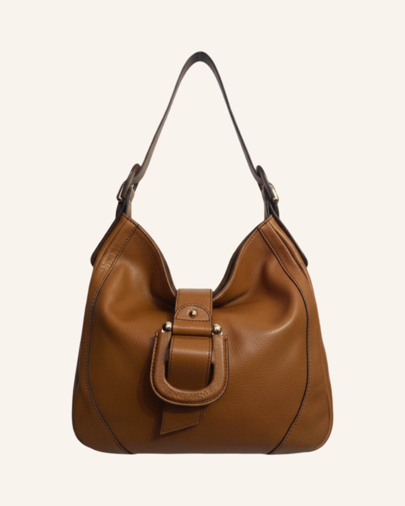 Leder Hobo Bag Cognac