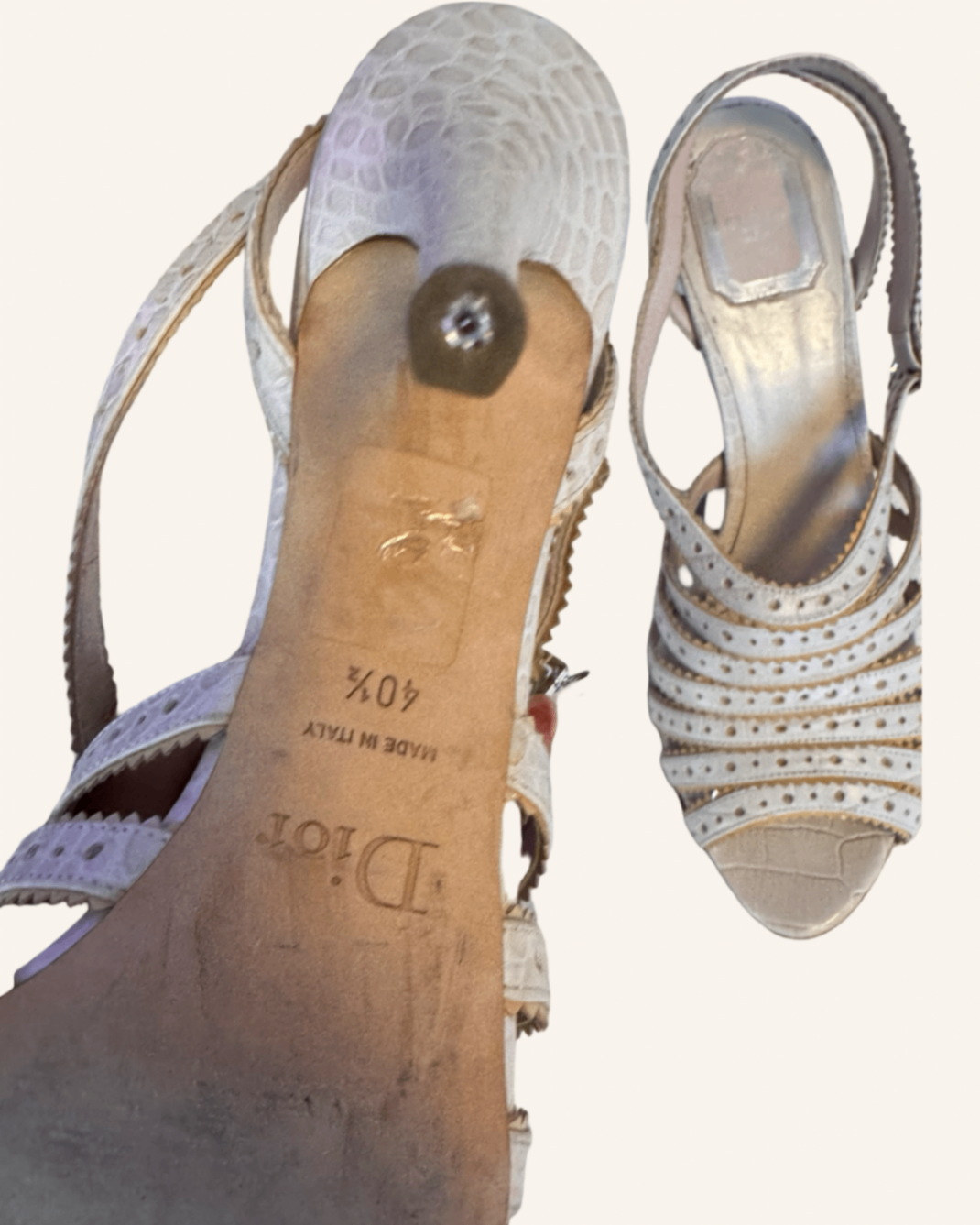 Slingback Sandaletten Creme 40,5