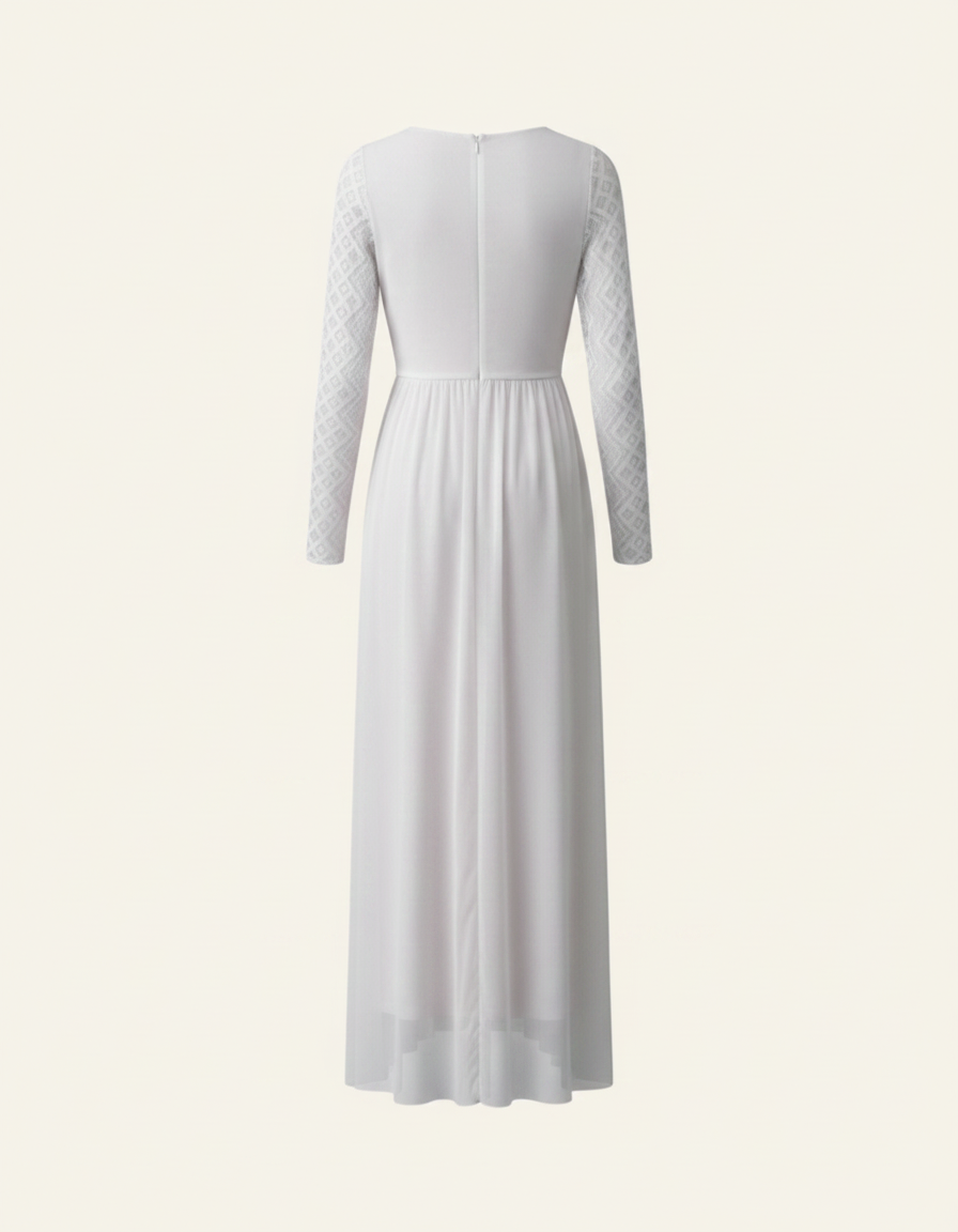 Boho Maxikleid Weiß S
