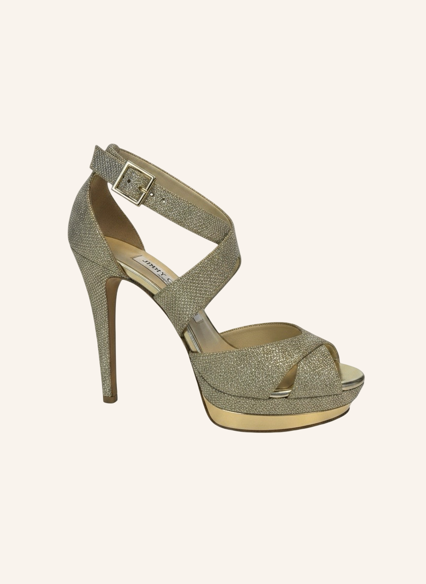Glitzer-Sandaletten Gold 38