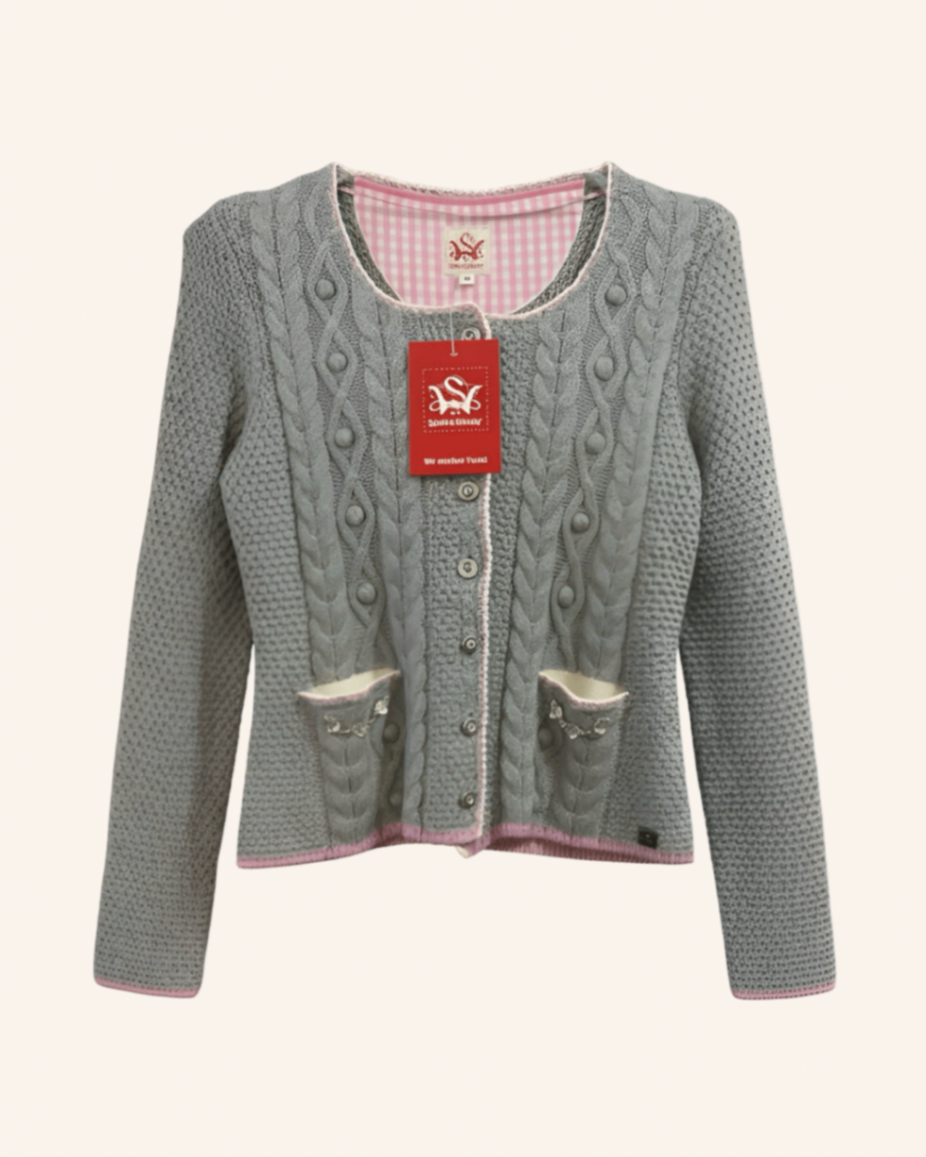Trachten Strickjacke Grau M