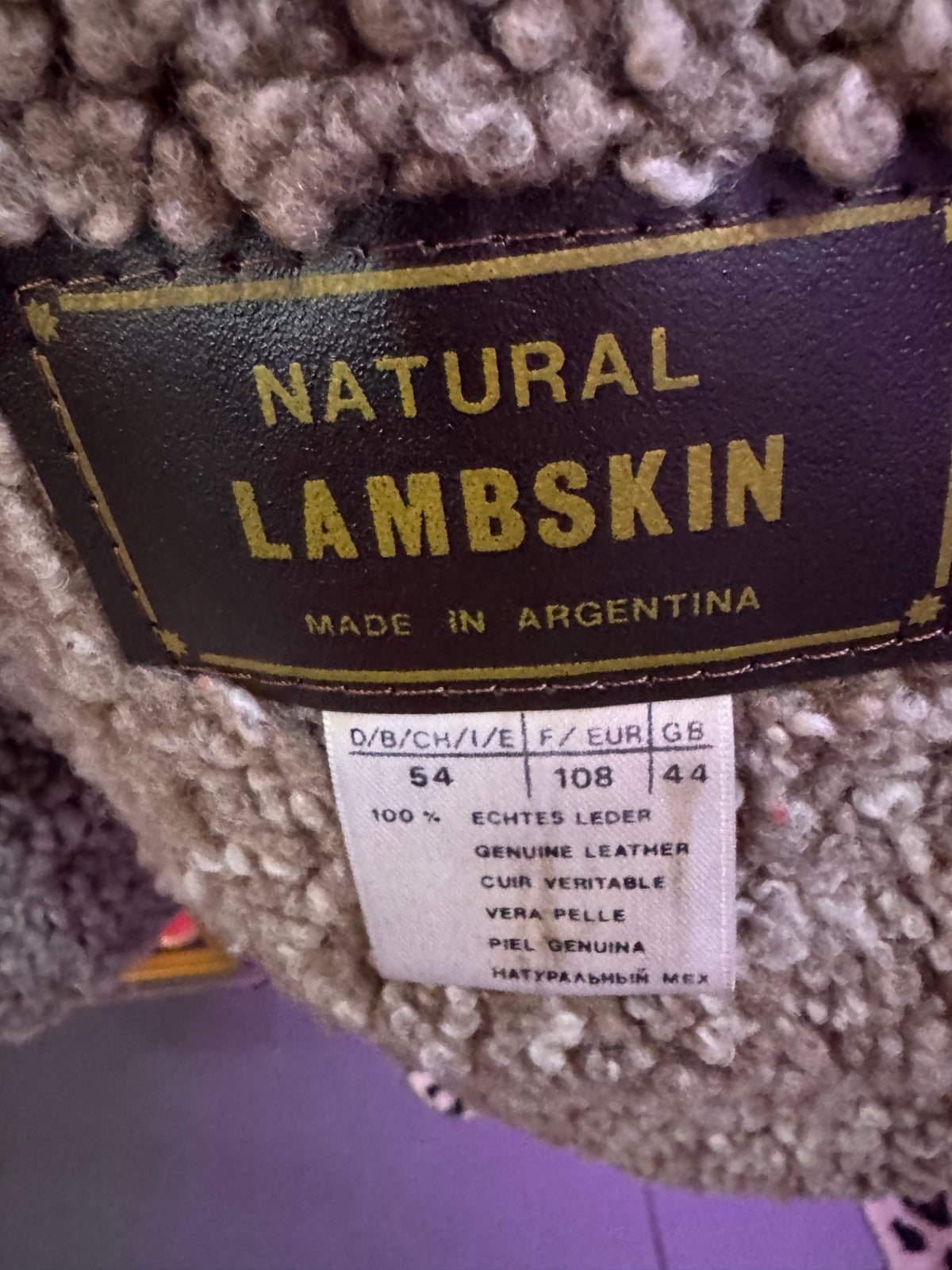 Lammfelljacke Braun XXL