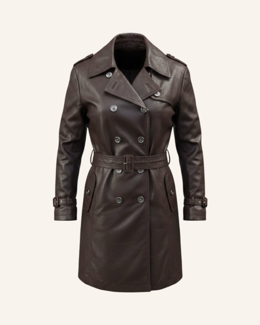 Ledertrenchcoat Espresso M