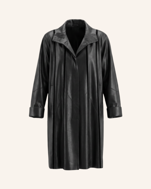 Nappa Ledermantel Schwarz XL