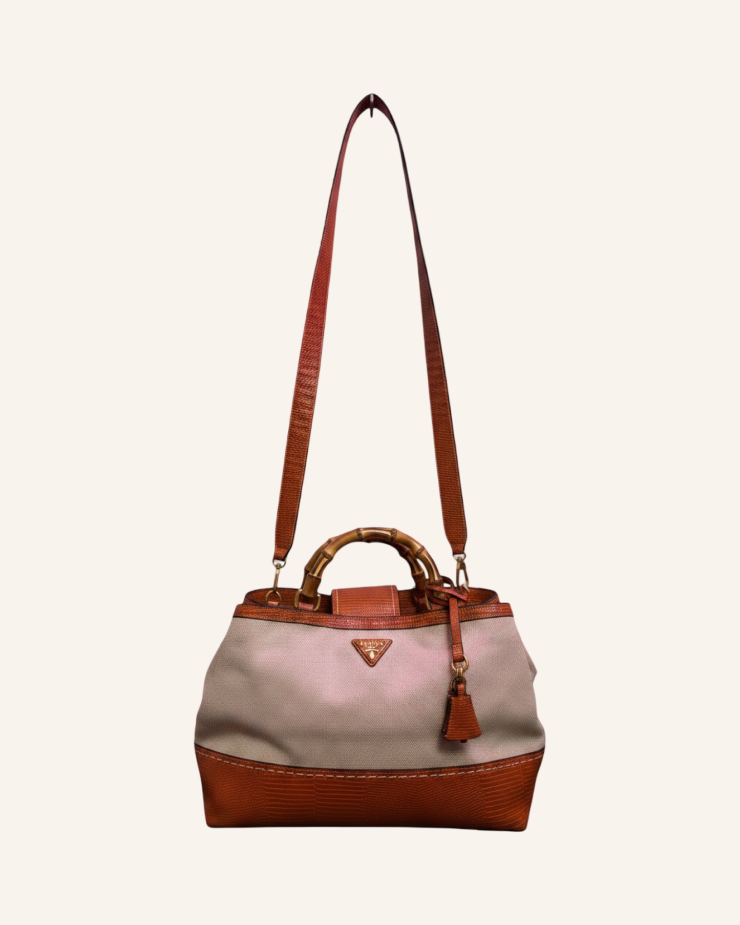 Bamboo Bag Canvas Orange-Creme