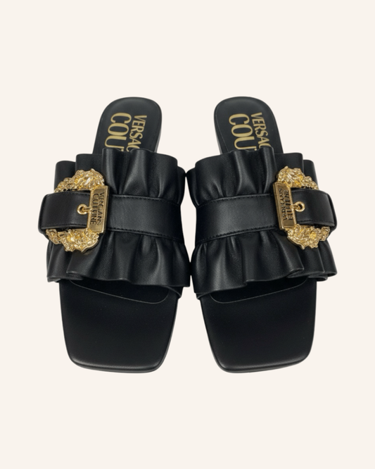 Mule Sandalen Schwarz-Gold 36
