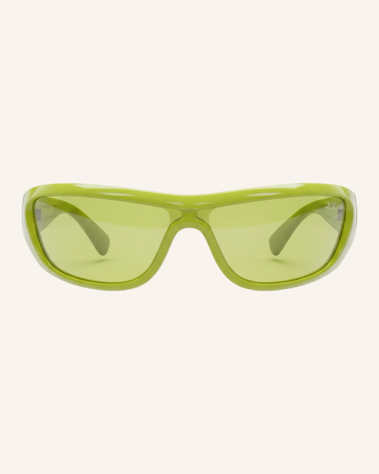 Sonnenbrille Lime Green – Neu mit Etui