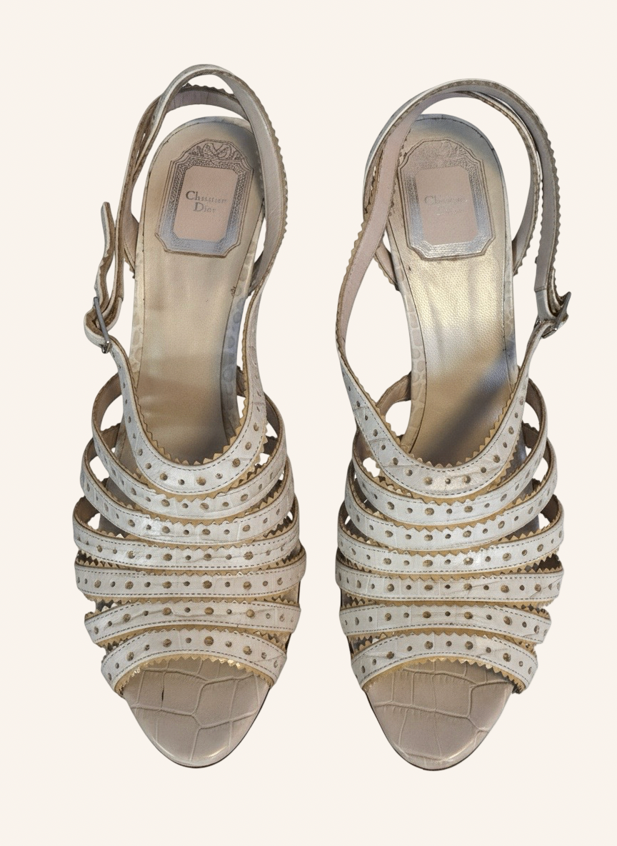 Slingback Sandaletten Creme 40,5
