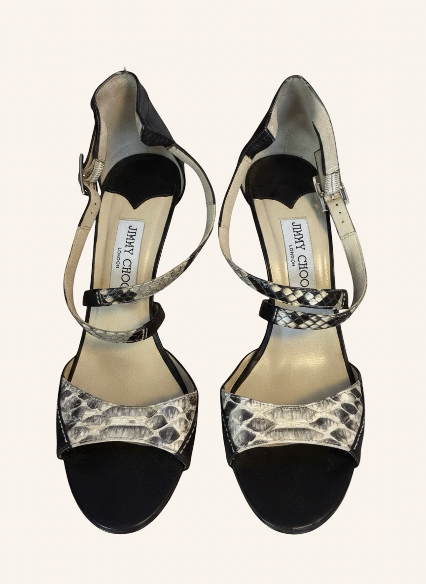 Python Sandaletten Schwarz-Beige-Grau 40,5