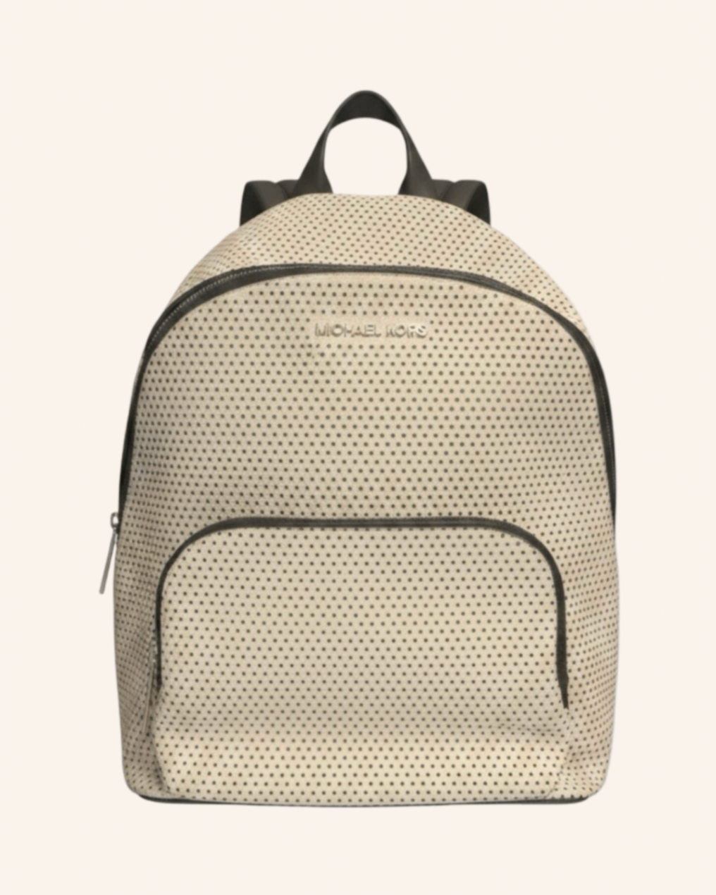 Rucksack Offwhite-Schwarz Perforiertes Leder