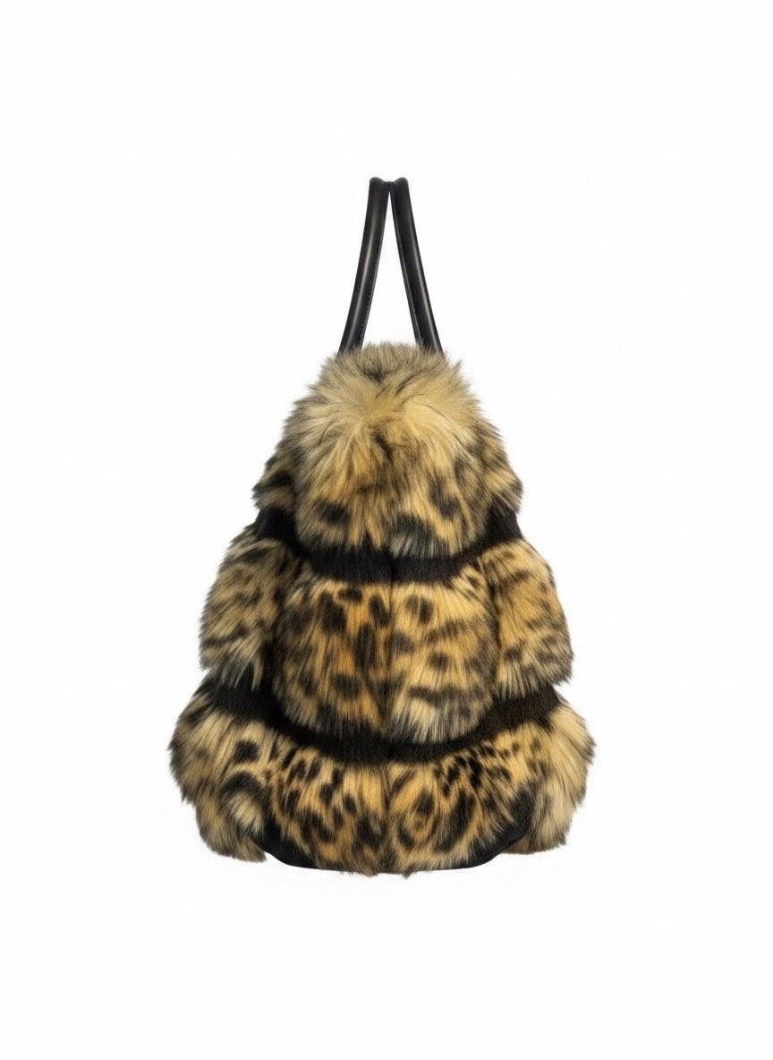 Kunstfell Shopper Gelb-Schwarz