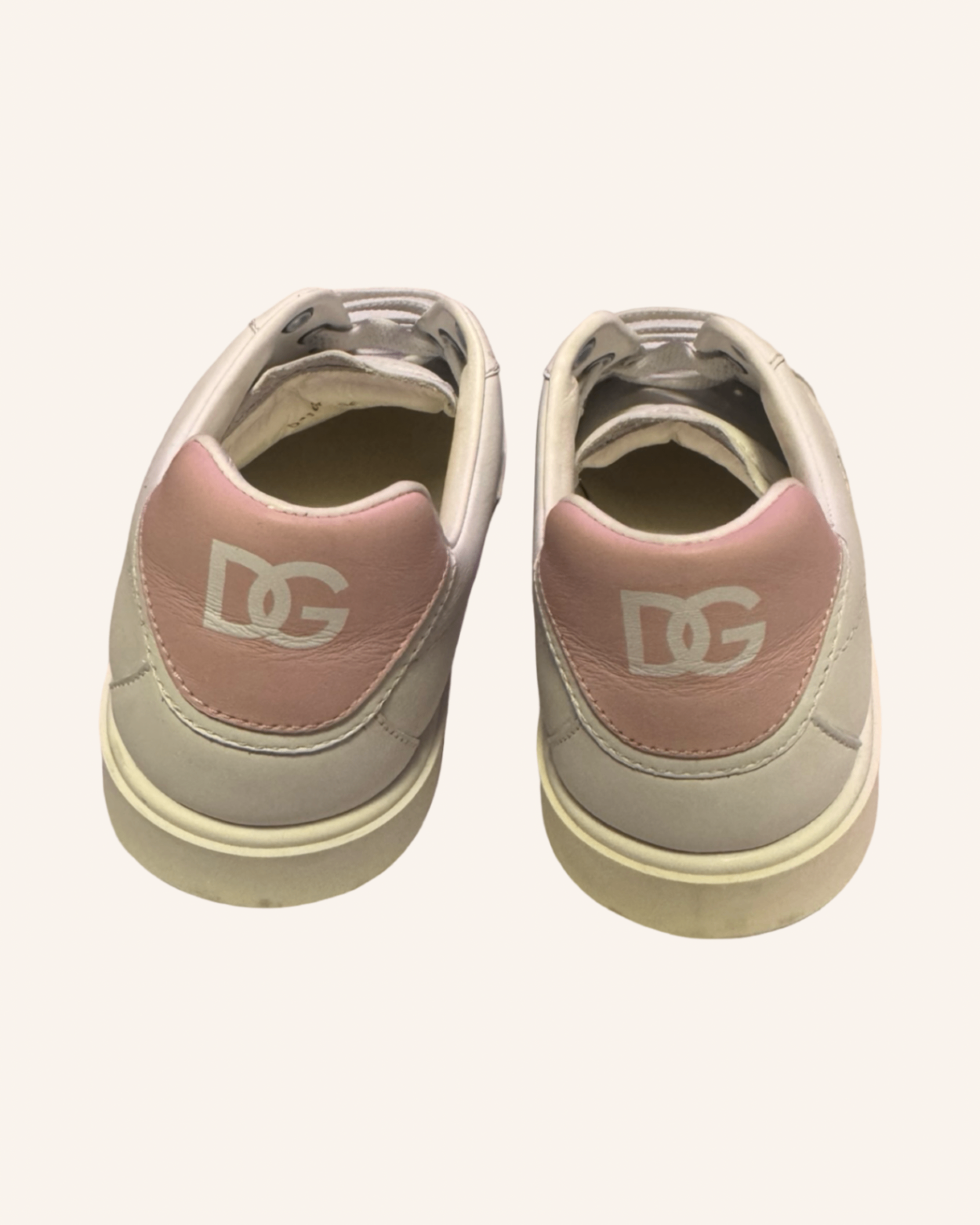 Leder-Sneaker Weiß-Rosa Gr. 38