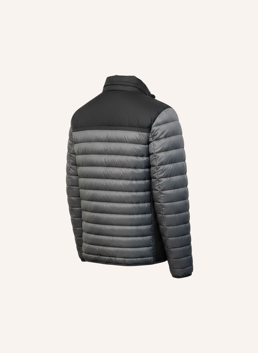 Daunenjacke Grau-Schwarz M