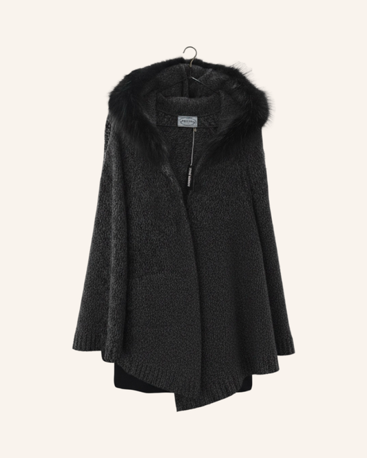 Cape-Poncho Schwarz S