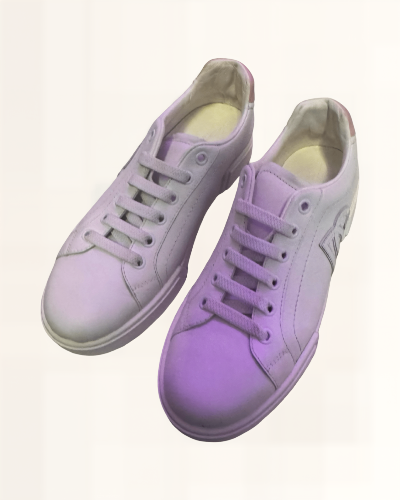 Leder-Sneaker Weiß-Rosa Gr. 38
