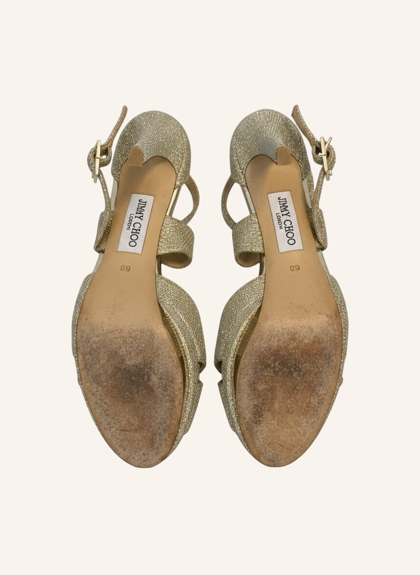 Glitzer-Sandaletten Gold 38