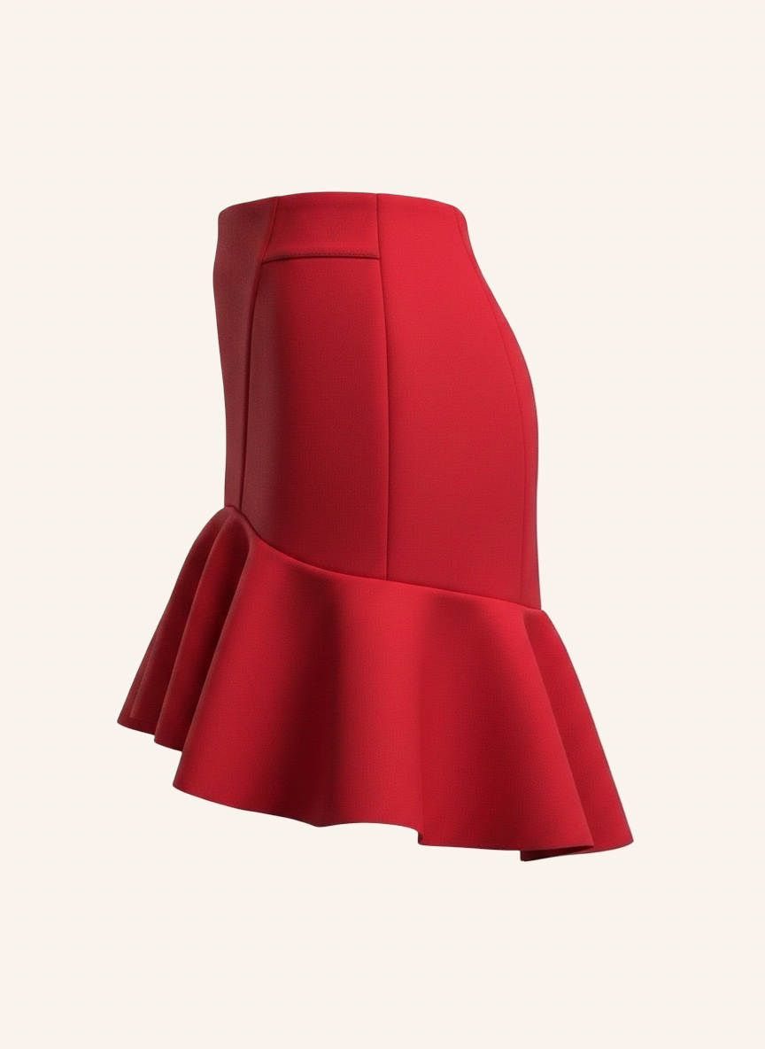 Sculpted Peplum Mini Skirt Rot S