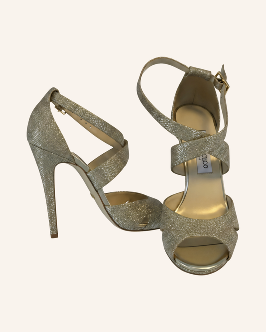 Glitzer-Sandaletten Gold 38