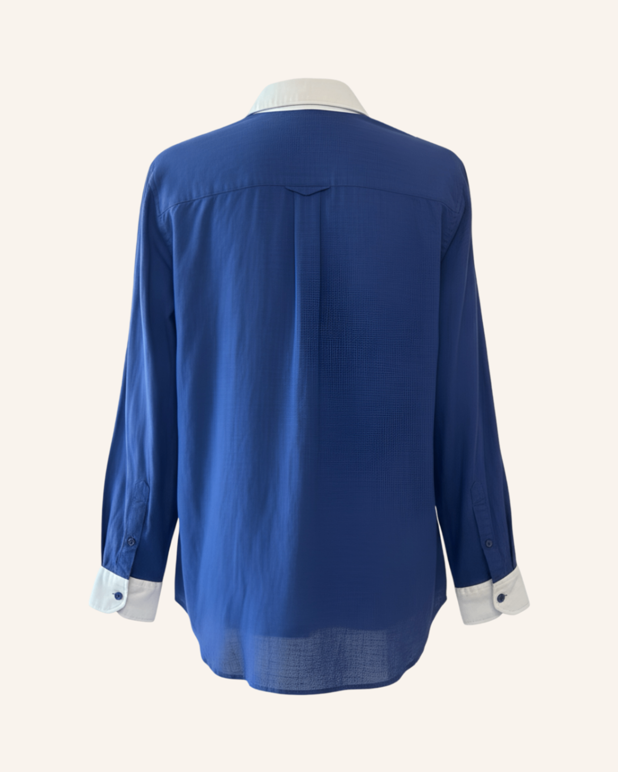 Herrenhemd Royalblau-Weiß M