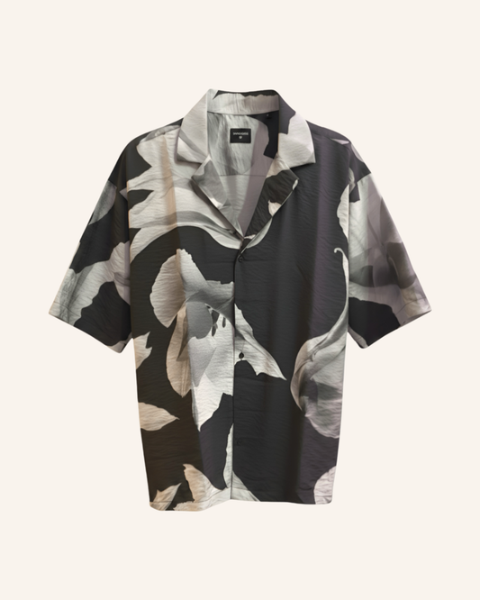 Hawaii-Hemd Schwarz-Grau XL