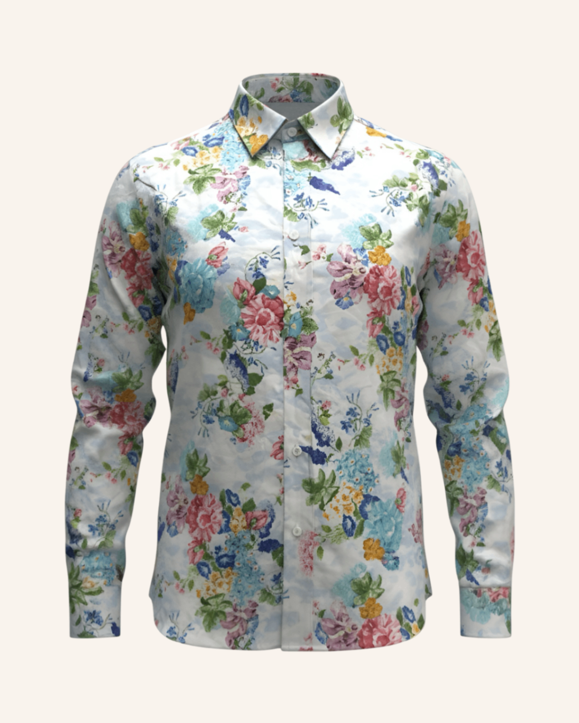 Herrenhemd Weiß-Multicolour 40