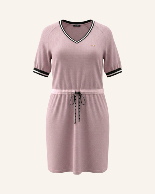 Strickkleid Lurex Rosa-Navy