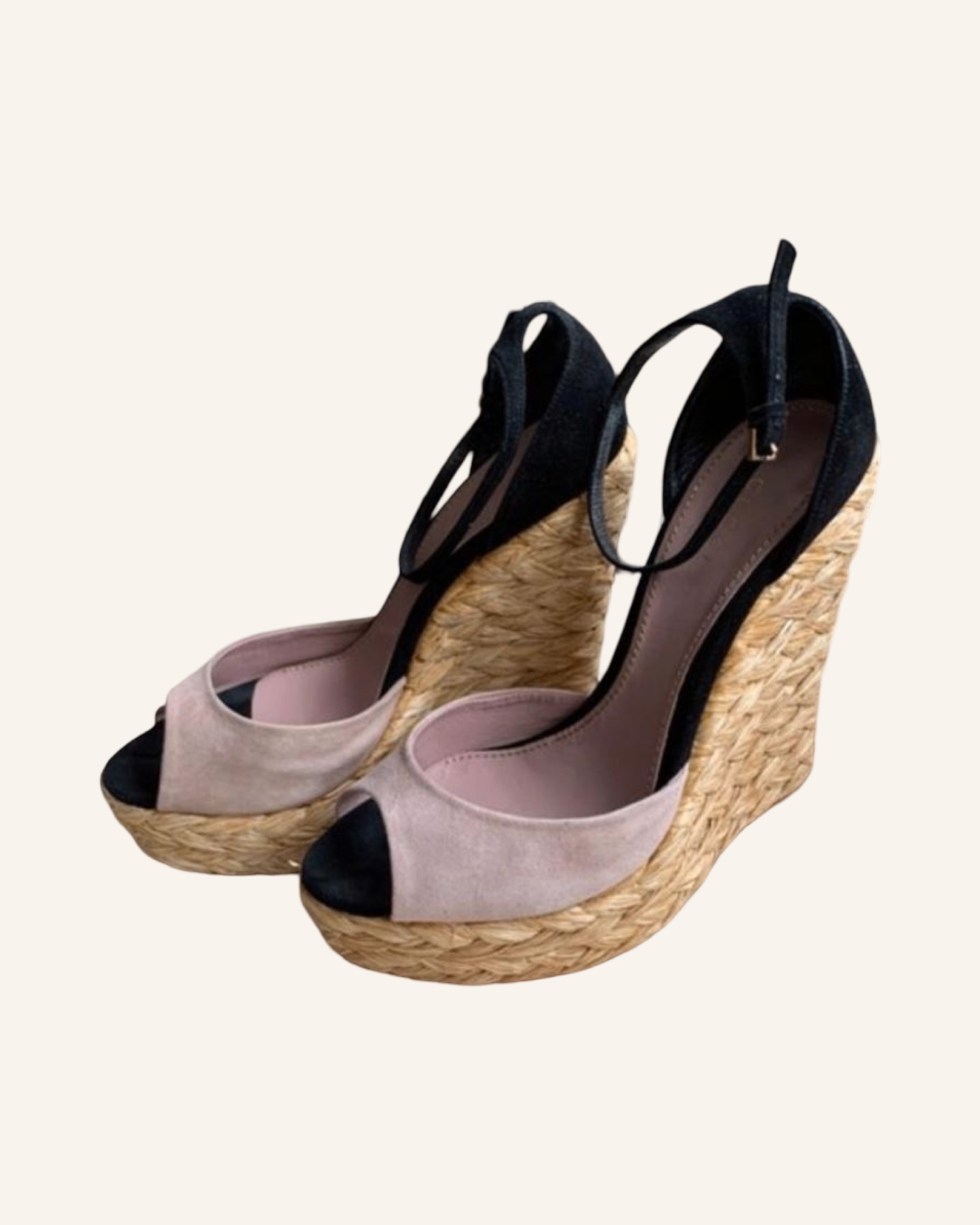 Espadrille Wedges Rosa-Schwarz 36