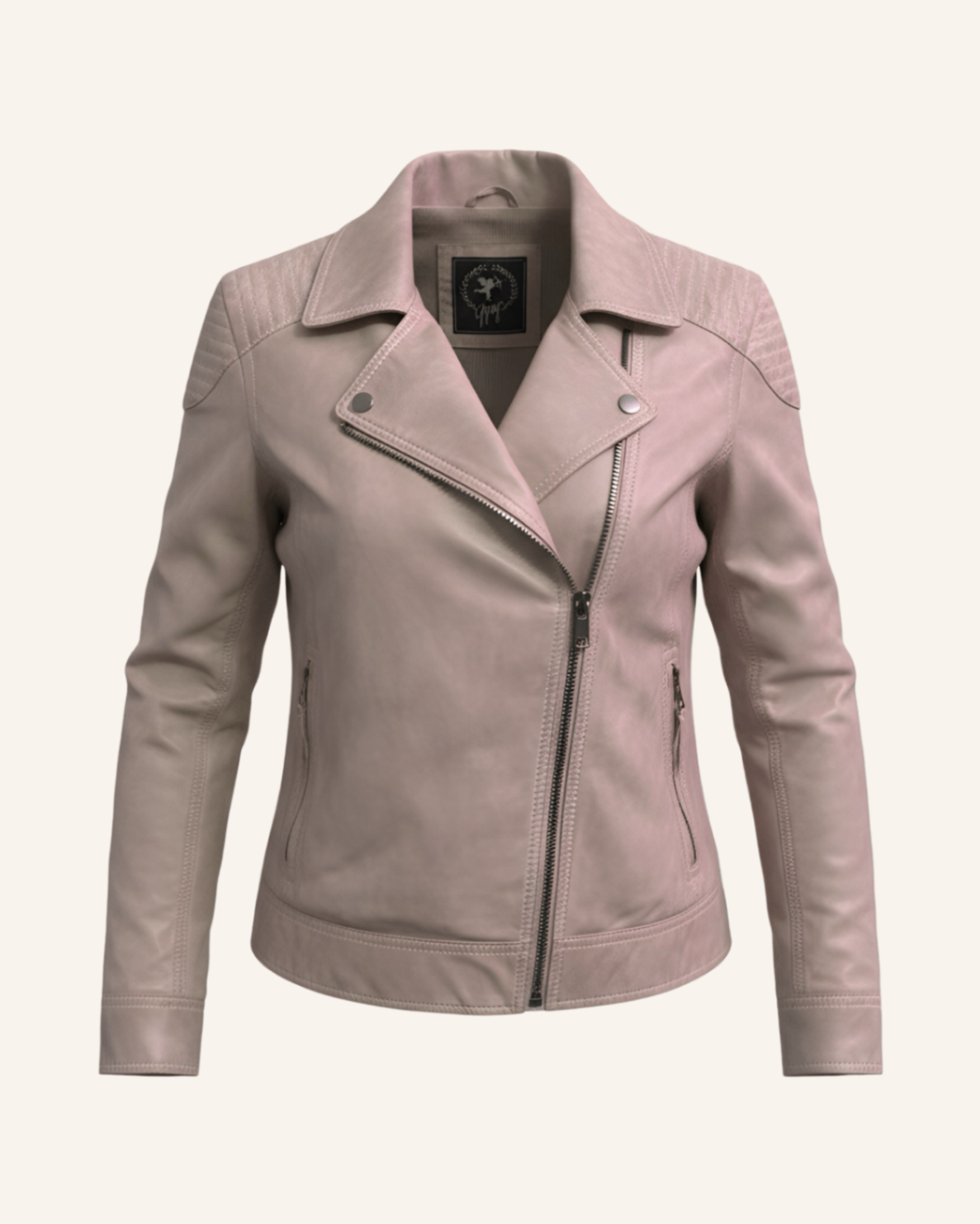 Biker-Lederjacke Taupe L