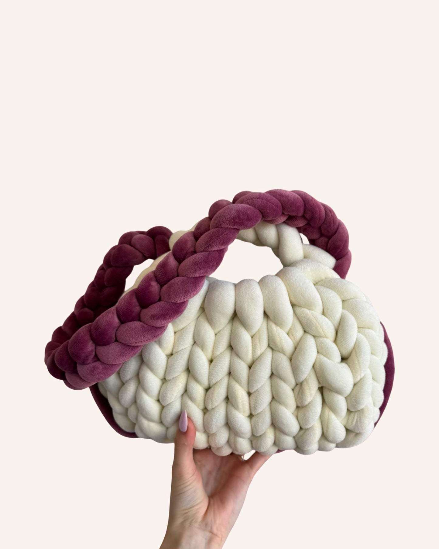 Chunky Knit Bag Bicolor L