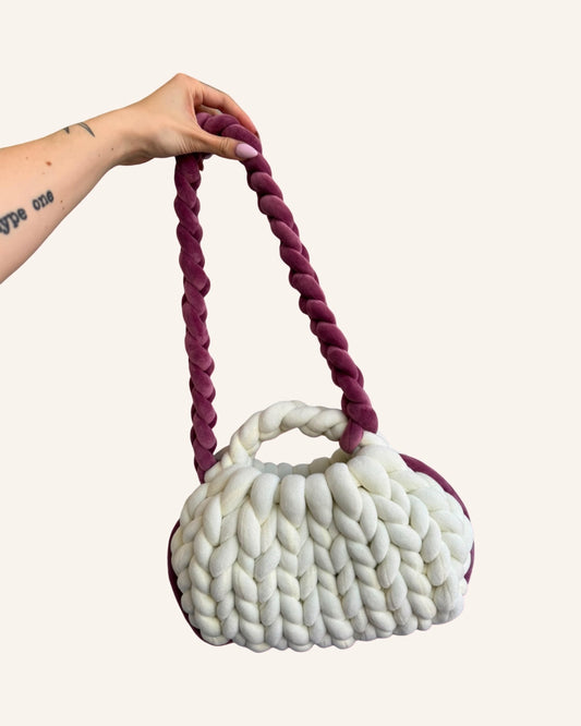 Chunky Knit Bag Bicolor L
