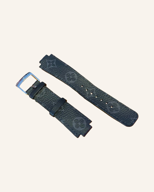 Uhrenarmband Monogram Schwarz-Grau