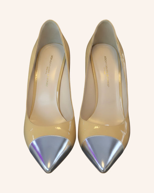 Pumps Nude-Silber 38