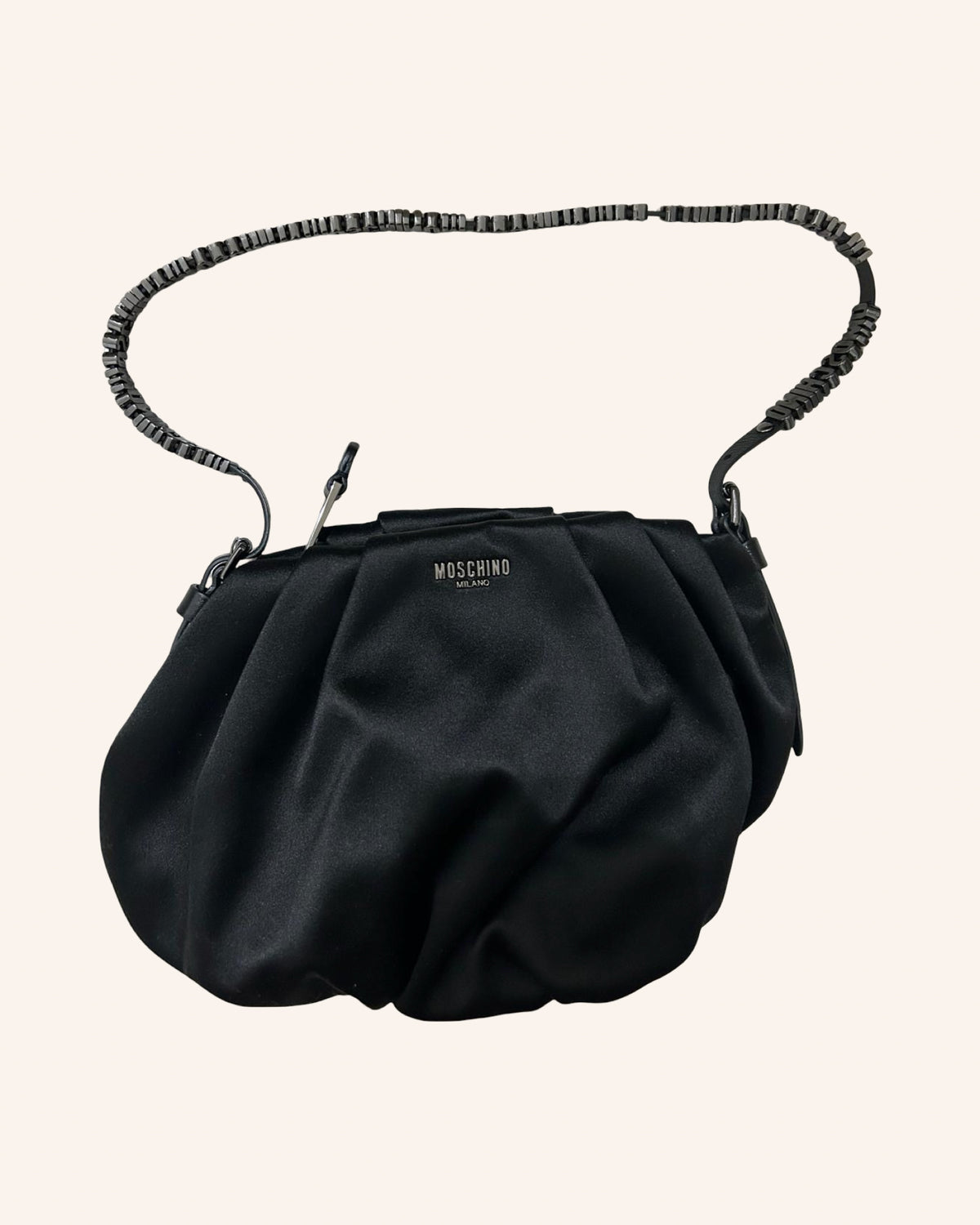 Satin-Strass Tasche Schwarz