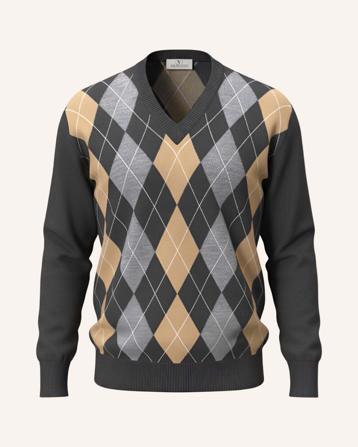 V-Neck Pullover Grau L