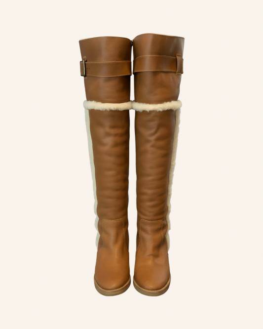 Lammfellstiefel Cognac 39