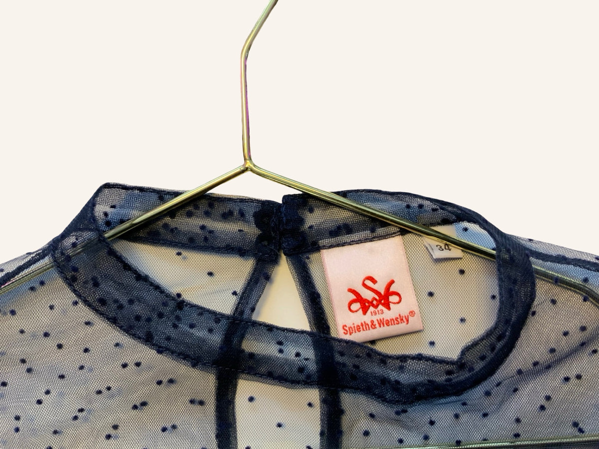 Trachten Bluse Dunkelblau XS